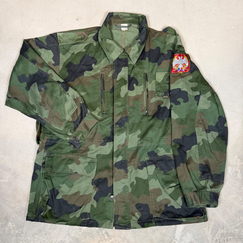 Serbian M93 Oakleaf Camouflage Military Field Jacket Woodland Men XL 24x30